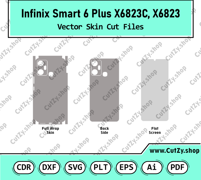 Infinix Smart 6 Plus X6823C, X6823 Vector Skin Cut Files