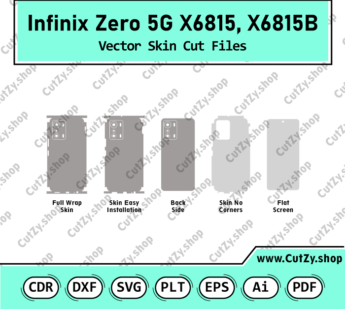 Infinix Zero 5G X6815, X6815B Vector Skin Cut Files