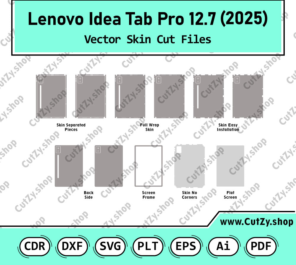 Lenovo Idea Tab Pro 12.7 2025 Vector Skin Cut Files