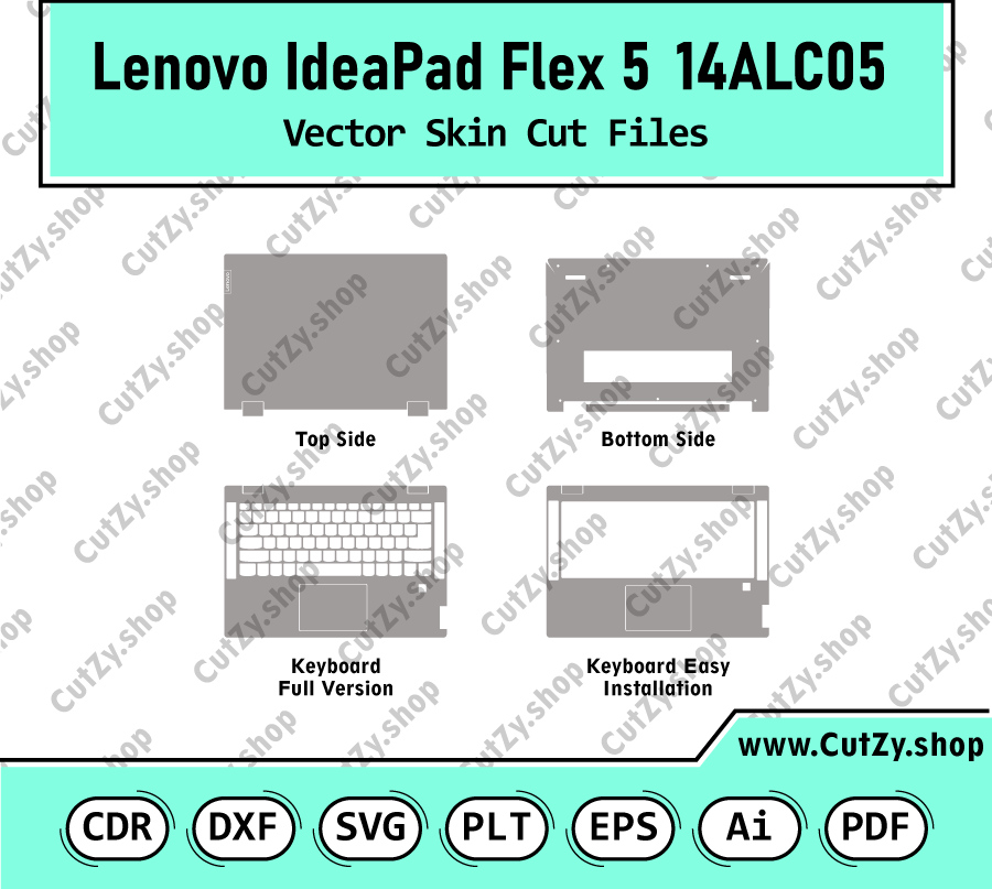Lenovo IdeaPad Flex 5 14ALC05 Vector Skin Cut Files Template