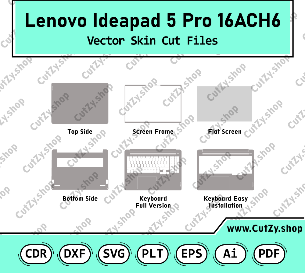 Lenovo Ideapad 5 Pro 16ACH6 Vector Skin Cut Files