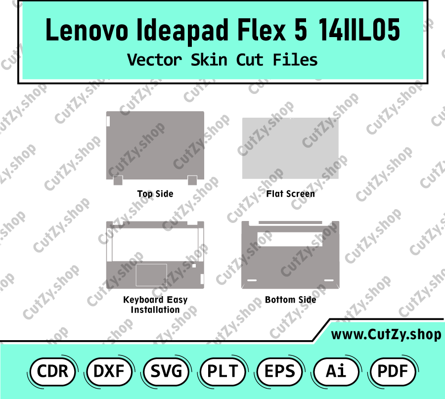 Lenovo Ideapad Flex 5 14IIL05 81X1 Vector Skin Cut Files