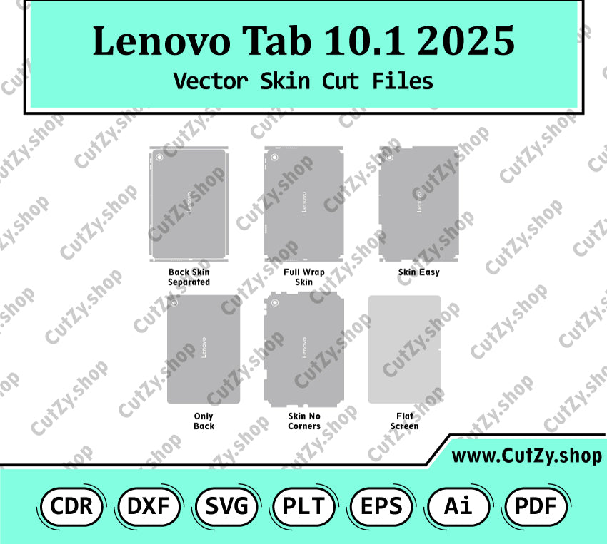 Lenovo Tab 10.1 2025 Vector Skin Cut Files