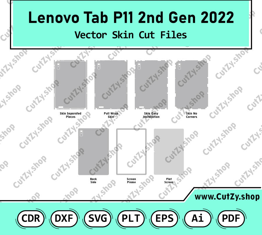 Lenovo Tab P11 2nd Gen 2022 Vector Skin Cut Files