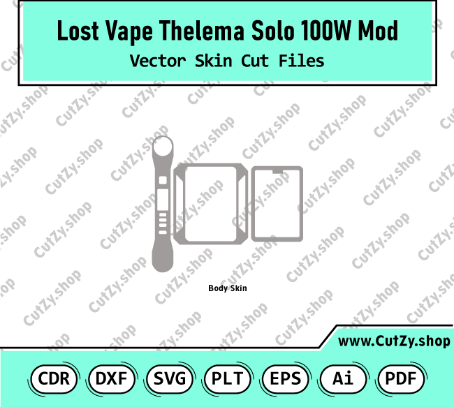 Lost Vape Thelema Solo 100W Mod Vector Skin Cut Files