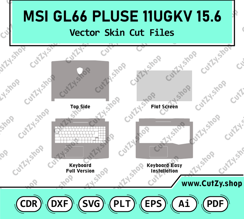 MSI GL66 PLUSE 11UGKV 15.6 Vector Skin Cut Files