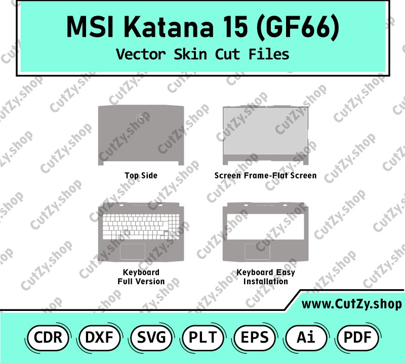 MSI Katana 15 GF66 Vector Skin Cut Files Template