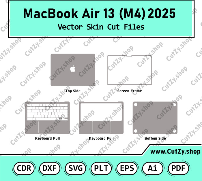 MacBook Air 13 (M4) 2025 Vector Skin Cut Files