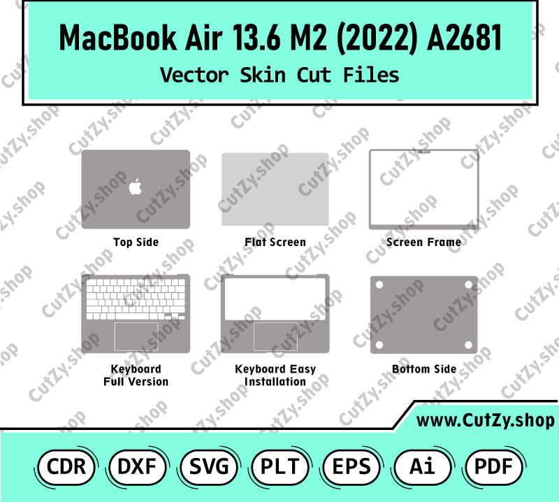 MacBook Air 13.6 M2 (2022) Vector Skin Cut Files