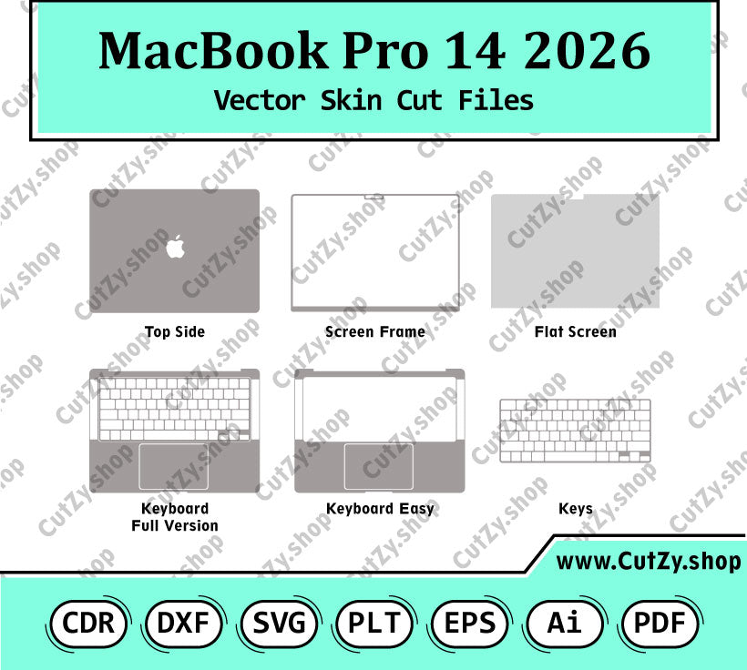 MacBook Pro 14-inch 2026 Vector Skin Cut Files