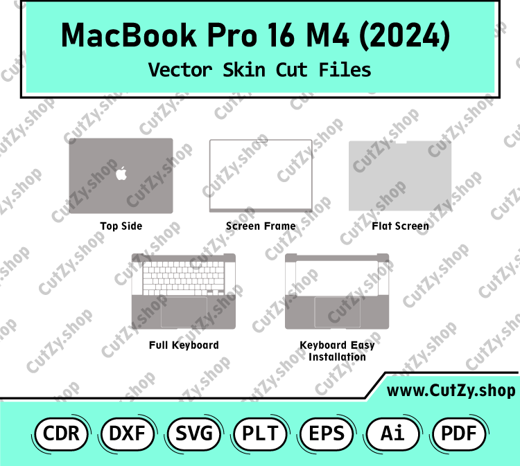 MacBook Pro 16 M4 2024 Vector Skin Cut Files