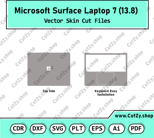 Microsoft Surface Laptop 7 13.8 Vector Skin Cut Files
