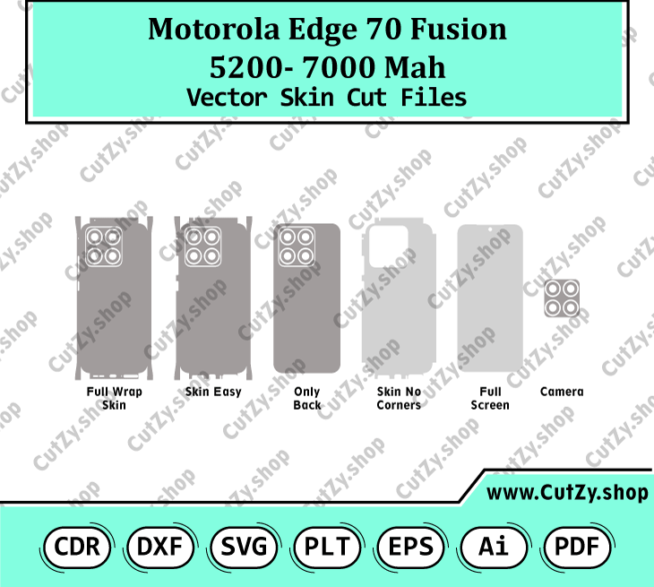 Motorola Edge 70 Fusion 5200,7000 MAH Vector Skin Cut Files