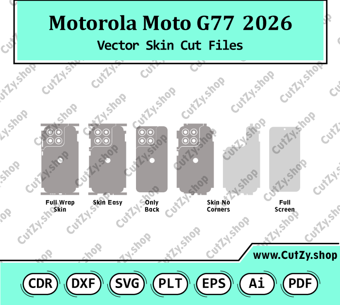 Motorola Moto G77 2026 Vector Skin Cut Files