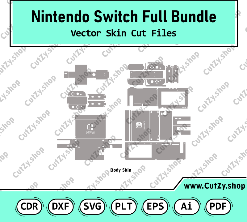 Nintendo Switch Full Bundle Vector Skin Cut Files