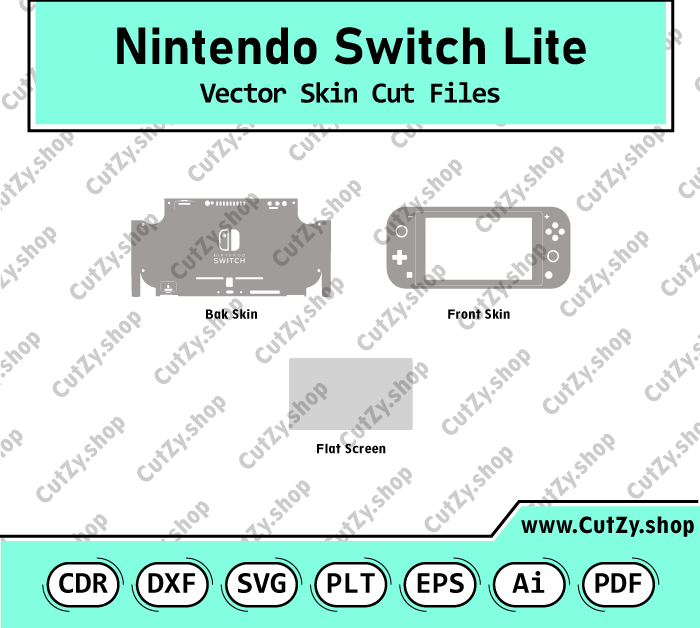Nintendo Switch Lite Vector Skin Cut Files Template