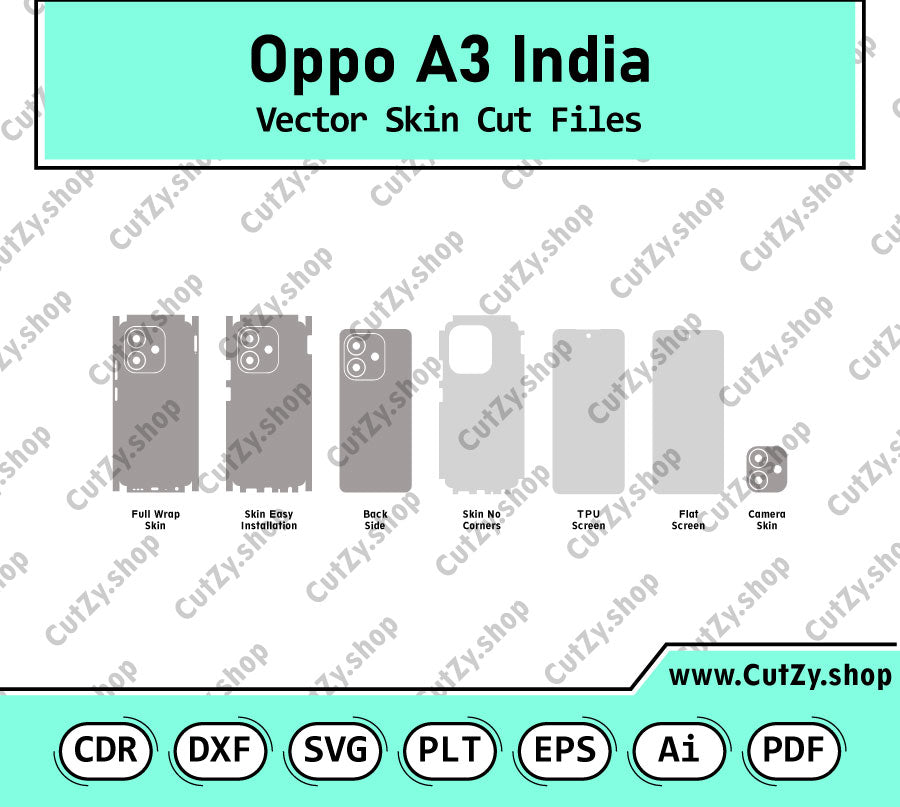 Oppo A3 India Vector Skin Cut Files