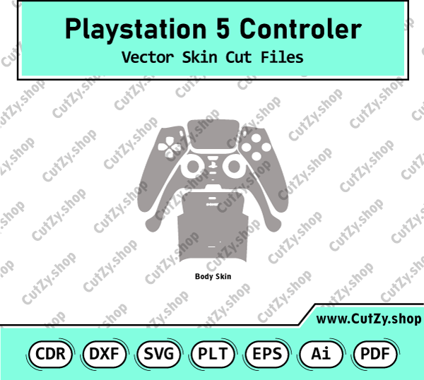 Playstation 5 Controler Vector Skin Cut Files