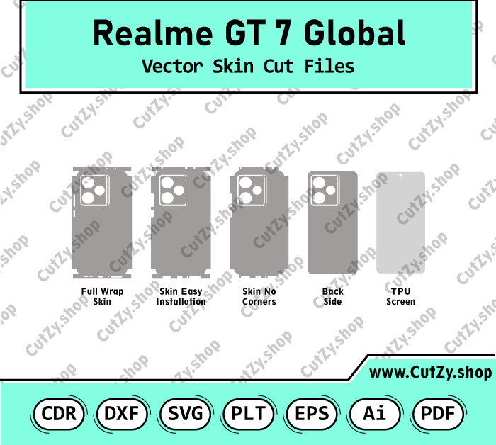 Realme GT 7 Global Vector Skin Cut Files