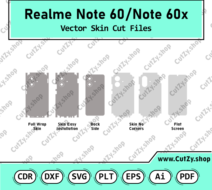 Realme Note 60-Realme Note 60x Vector Skin Cut Files