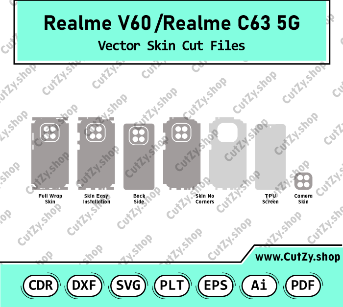 Realme V60-Realme C63 5G Vector Skin Cut Files