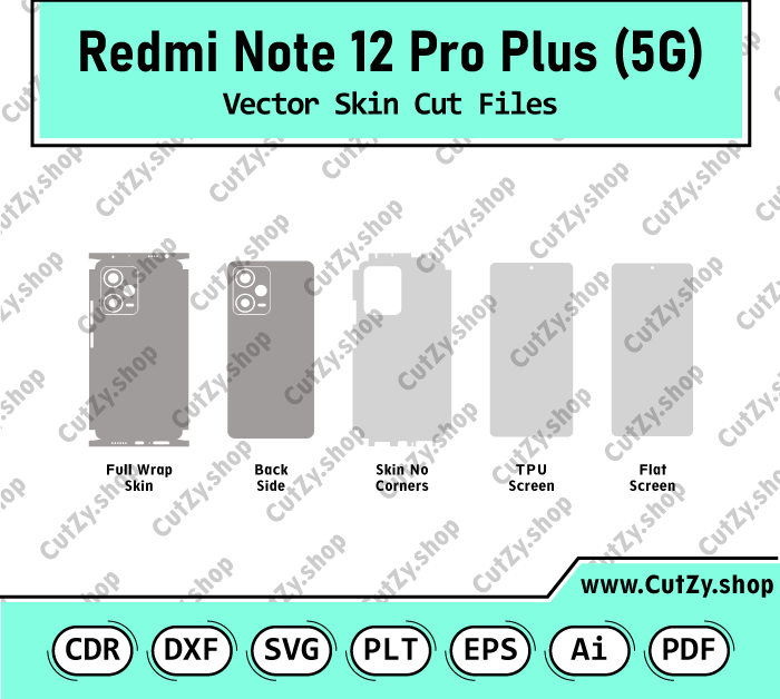 Redmi Note 12 Pro Plus 5G Vector Skin Cut Files