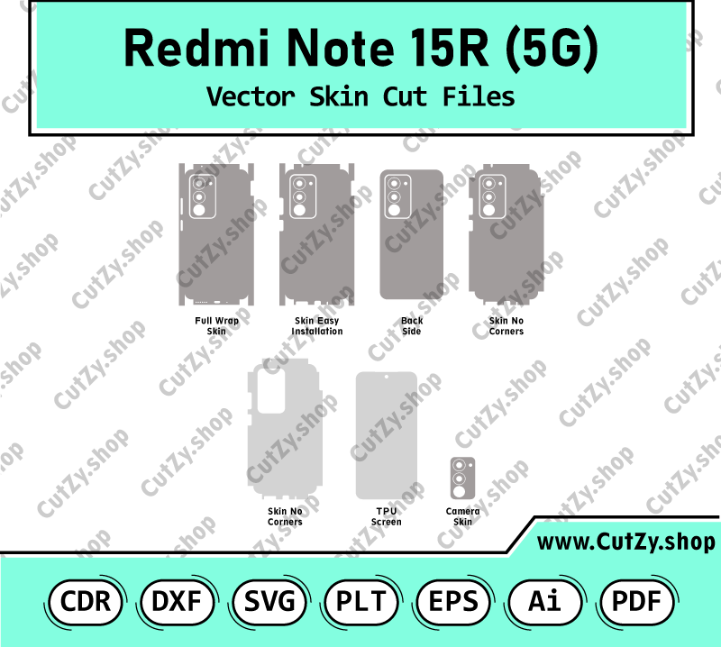 Redmi Note 15R Vector Skin Cut Files