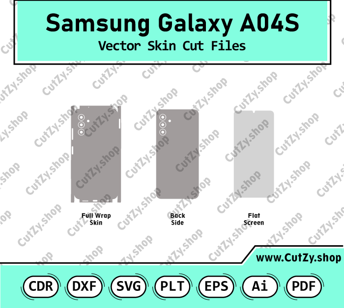 Samsung Galaxy A04S Vector Skin Templates