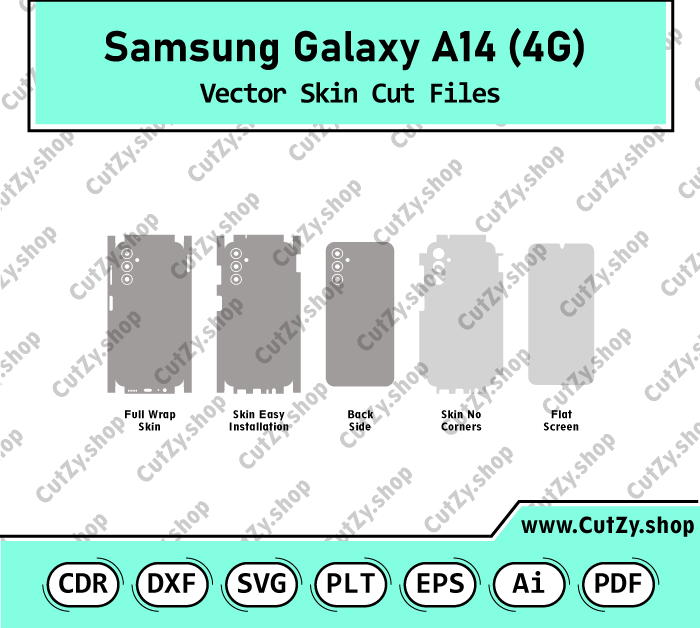 Samsung Galaxy A14 4G Vector Skin Cut Files