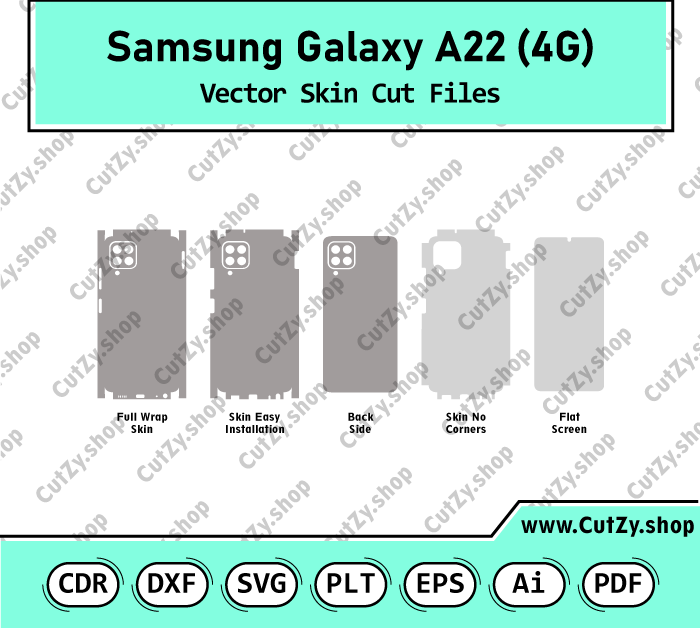 Samsung Galaxy A22 4G Vector Skin Cut Files