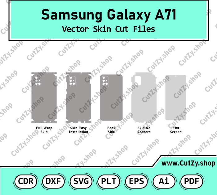 Samsung Galaxy A71 Vector Skin Cut Files