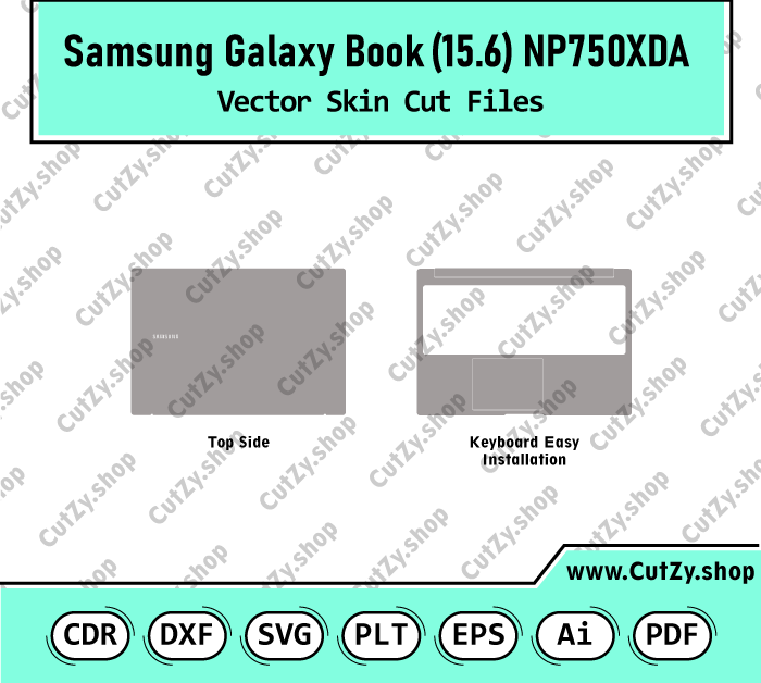 Samsung Galaxy Book-NP750XDA Vector Skin Cut Files Template