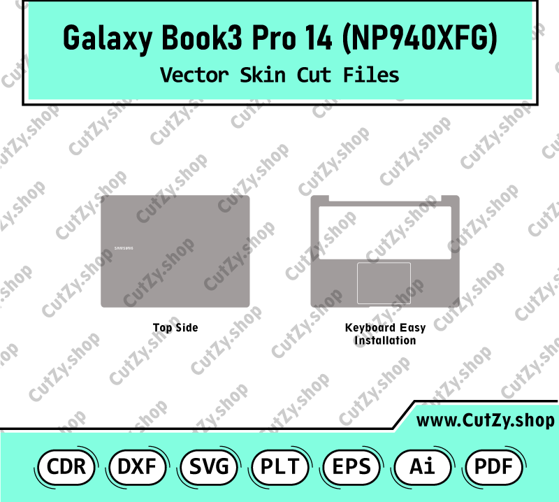 Samsung Galaxy Book3 Pro 14 NP940XFG Vector Skin Cut Files Template