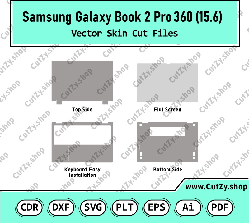 Samsung Galaxy Book 2 Pro 360 2-in-1 15.6 Inch Vector Skin Cut Files