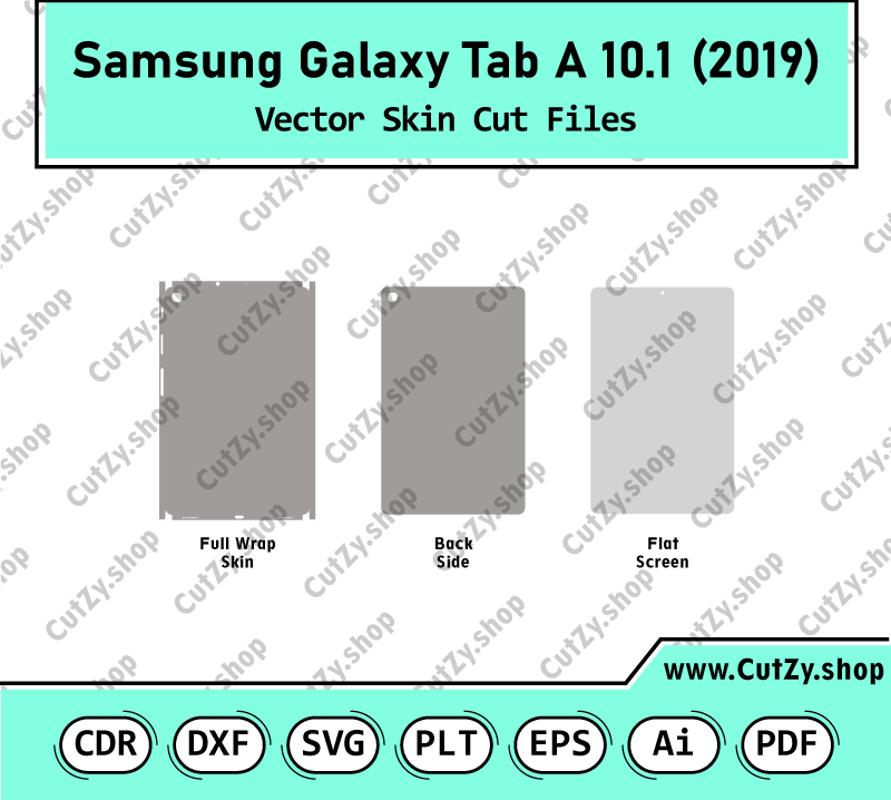 Samsung Galaxy Tab A 10.1 (2019) SM-T515, SM-T510 Vector Skin Cut Files