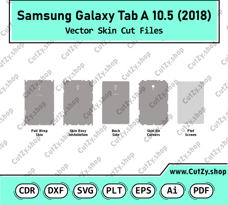 Samsung Galaxy Tab A 10.5 2018 SM-T590, SM-T595 Vector Skin Cut Files