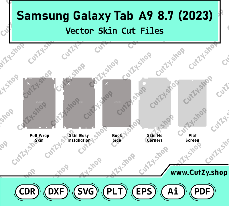 Samsung Galaxy Tab A9 8.7 2023 Vector Skin Cut Files