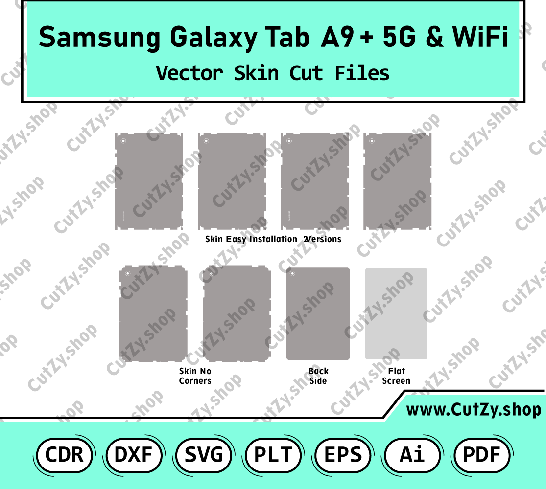 Samsung Galaxy Tab A9+ 5G & WiFi Versions Vector Skin Cut Files