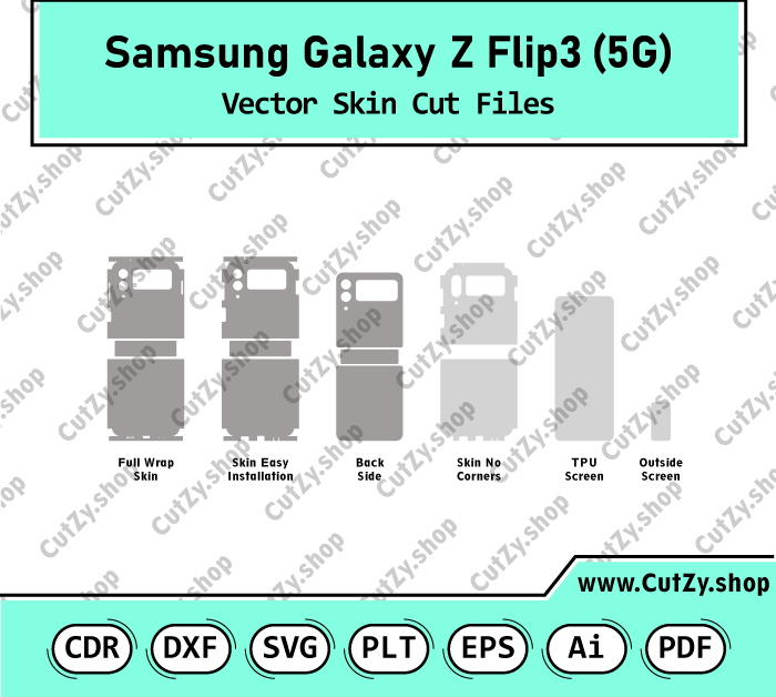 Samsung Galaxy Z Flip 3 5G Vector Skin Cut Files