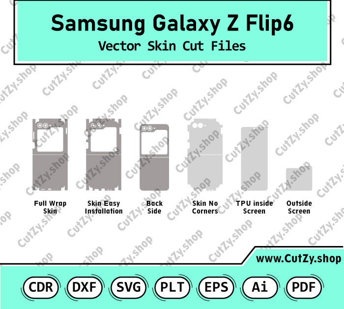 Samsung Galaxy Z Flip6 Vector Skin Cut Files
