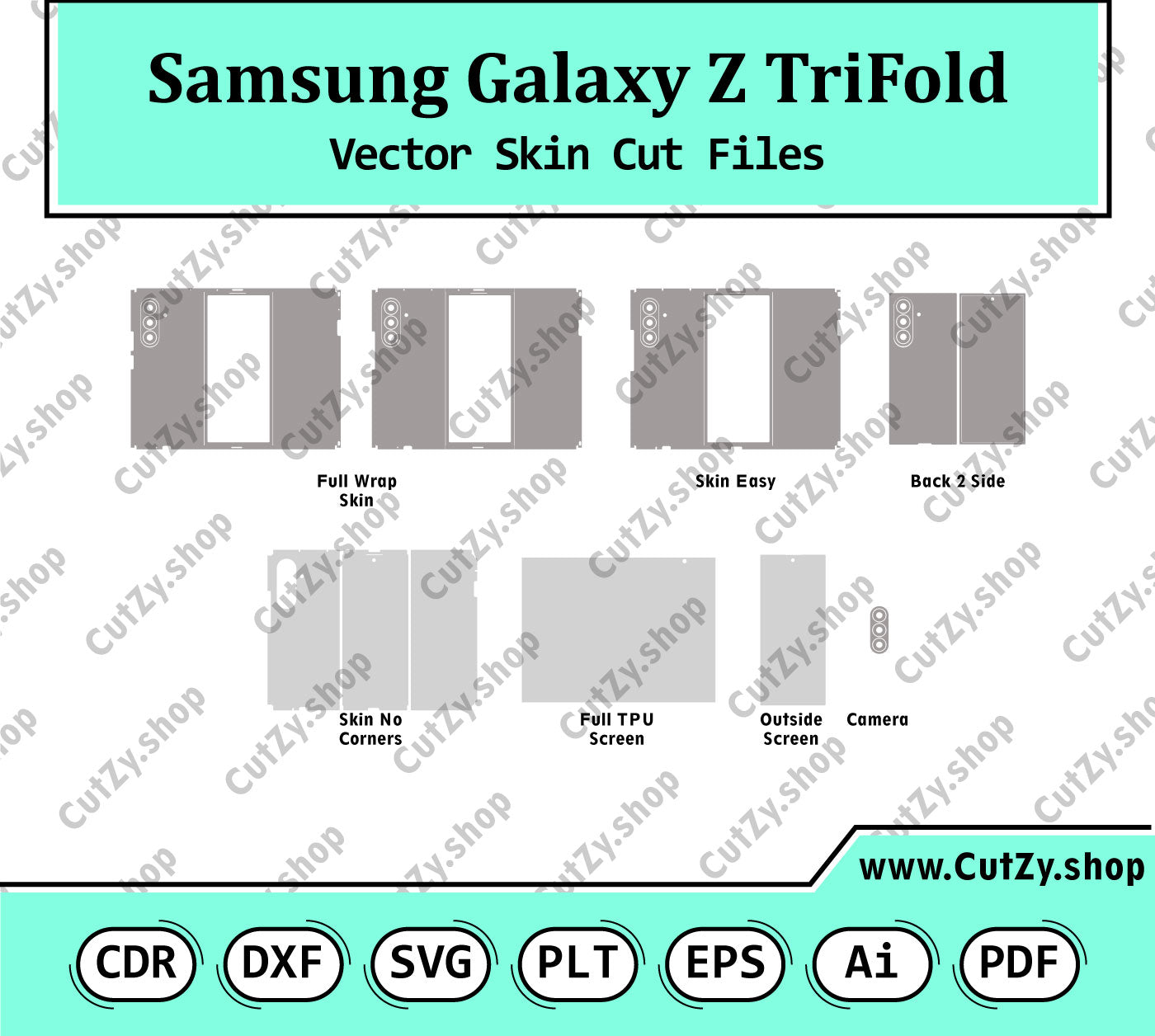 Samsung Galaxy Z TriFold Vector Skin Cut Files