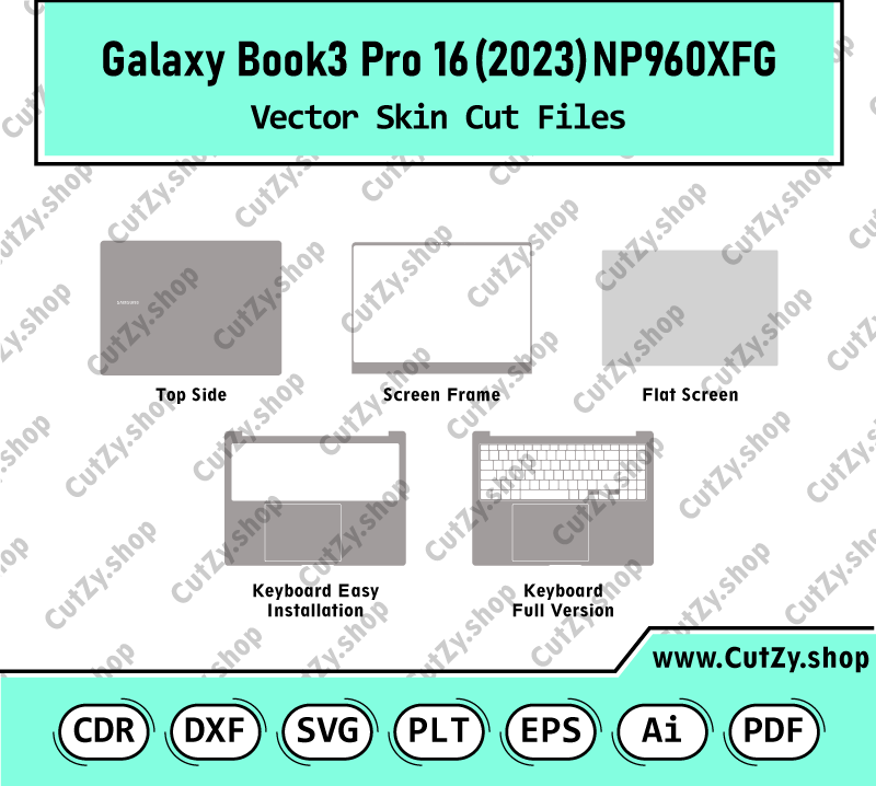 Samsung Galaxy Book 3 Pro 16 2023 NP960XFG Vector Skin Cut Files