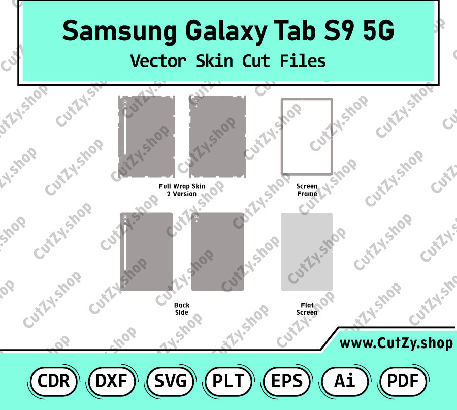 Samsung Galaxy Tab S9 5G Vector Skin Cut Files
