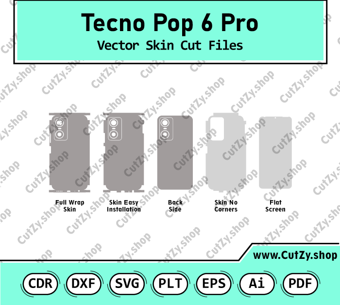 Tecno Pop 6 Pro Vector Skin Cut Files