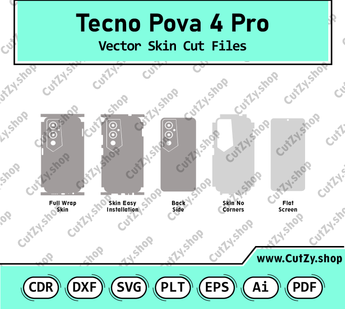 Tecno Pova 4 Pro Vector Skin Cut Files