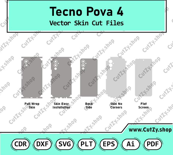 Tecno Pova 4 Vector Skin Cut Files