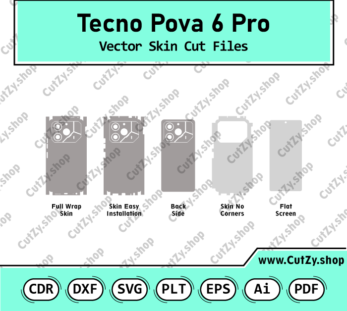 Tecno Pova 6 Pro Vector Skin Cut Files