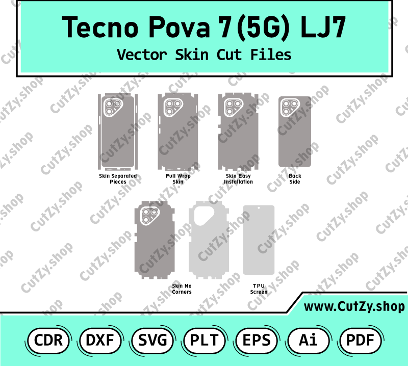 Tecno Pova 7 5G LJ7 Vector Skin Cut Files