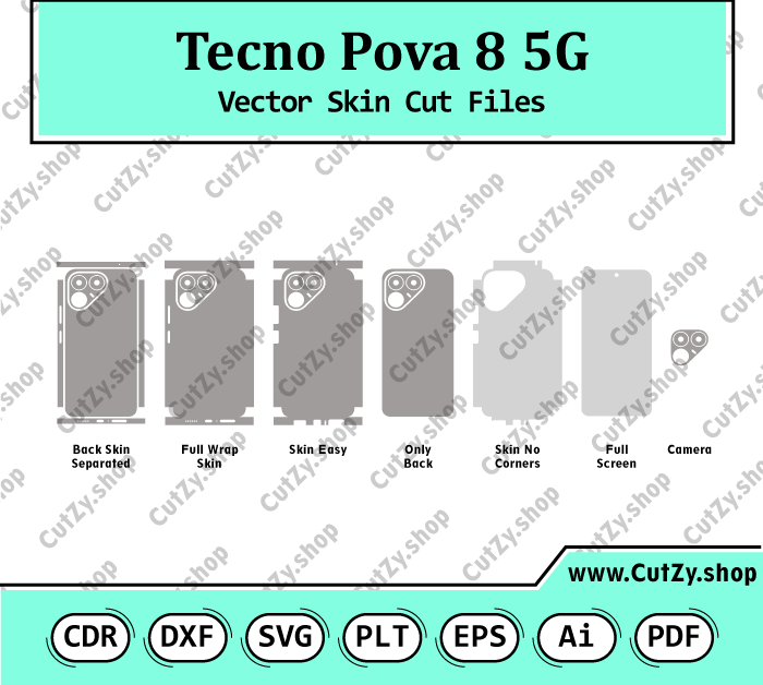 Tecno Pova 8 Vector Skin Cut Files