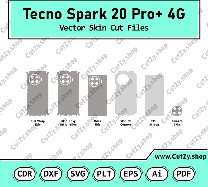 Tecno Spark 20 Pro+ 4G Vector Skin Cut Files